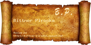 Bittner Piroska névjegykártya